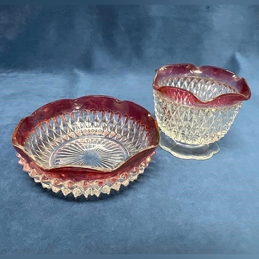 Indiana Glass Vintage Diamond Point Glass Bowls